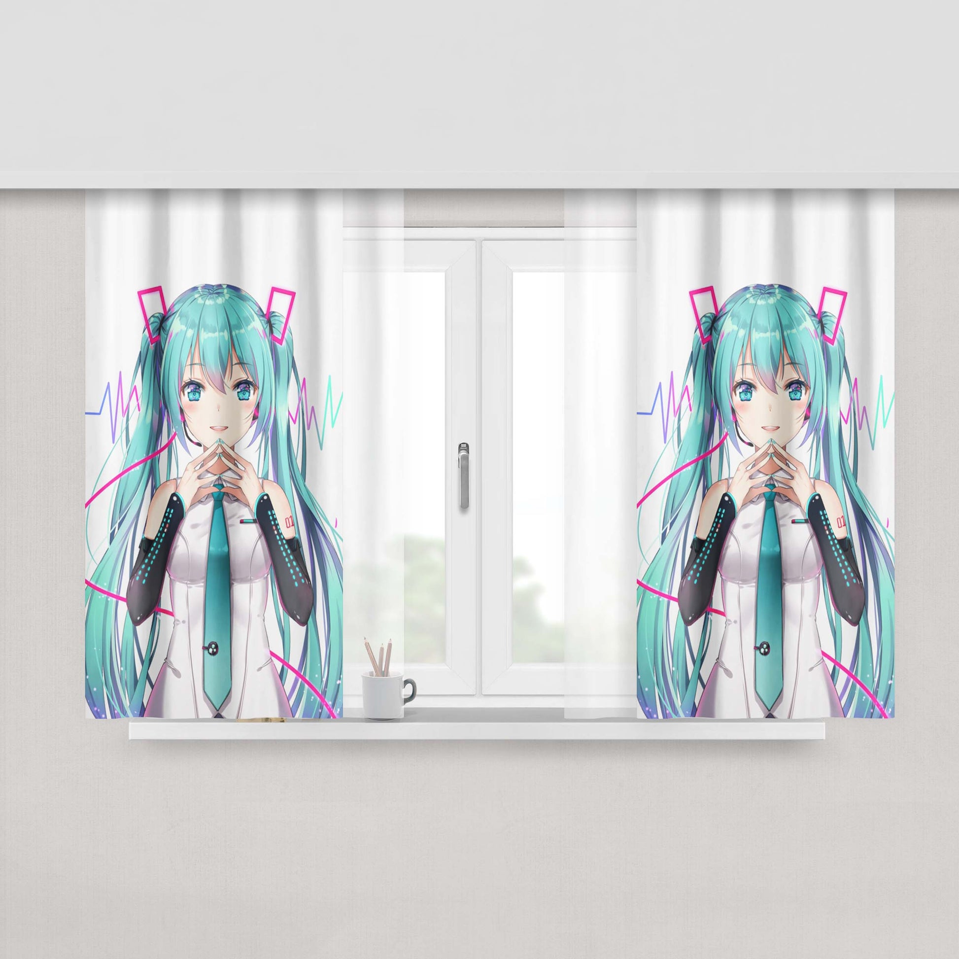 Hatsune Miku 2 Fabric Window Curtains