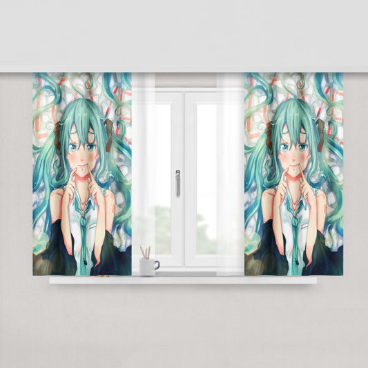 Hatsune Miku How To Smile Fabric Window Curtains