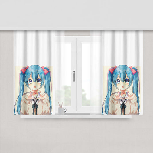 Hatsune Miku Love Fabric Window Curtains