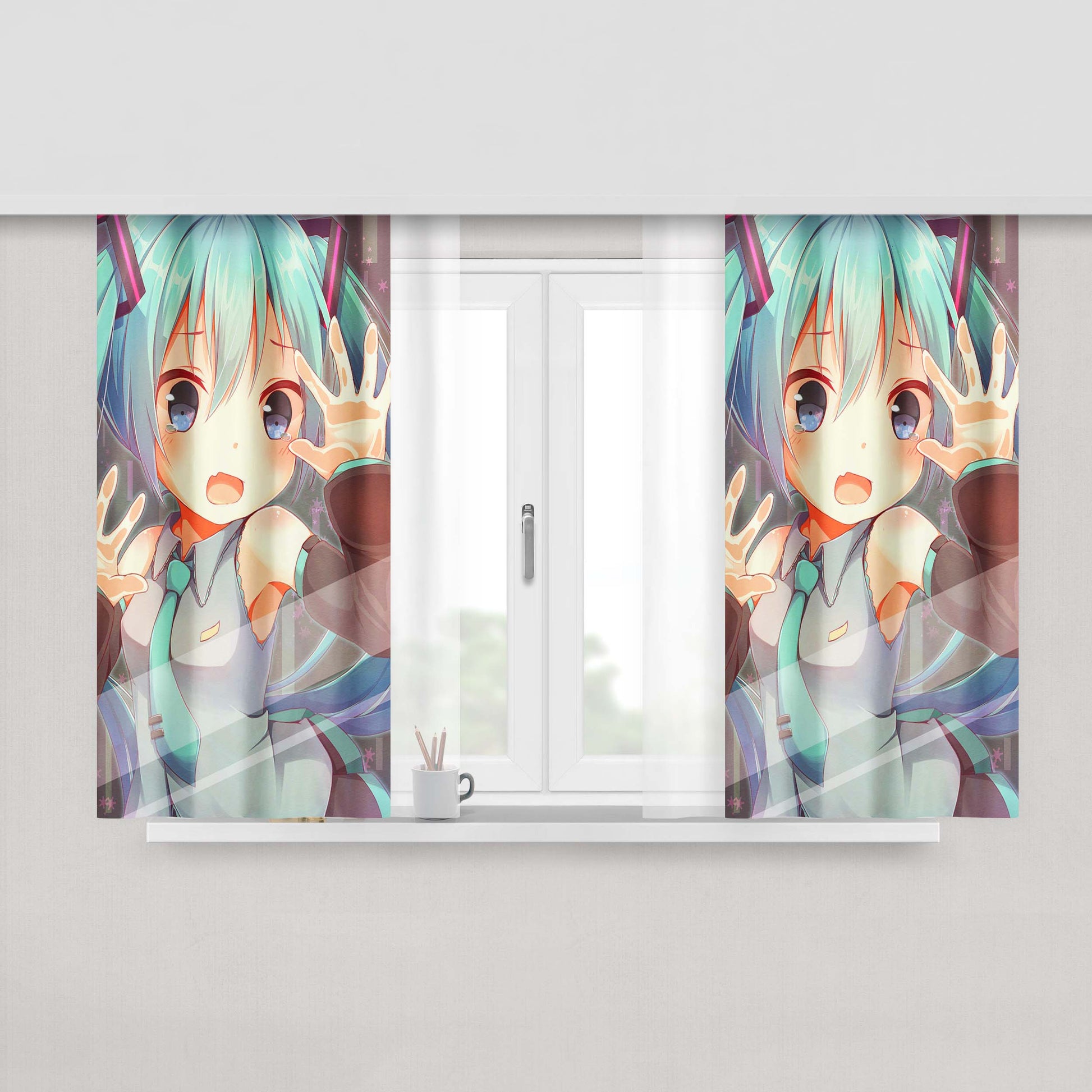 Hatsune Miku Mirror Fabric Window Curtains
