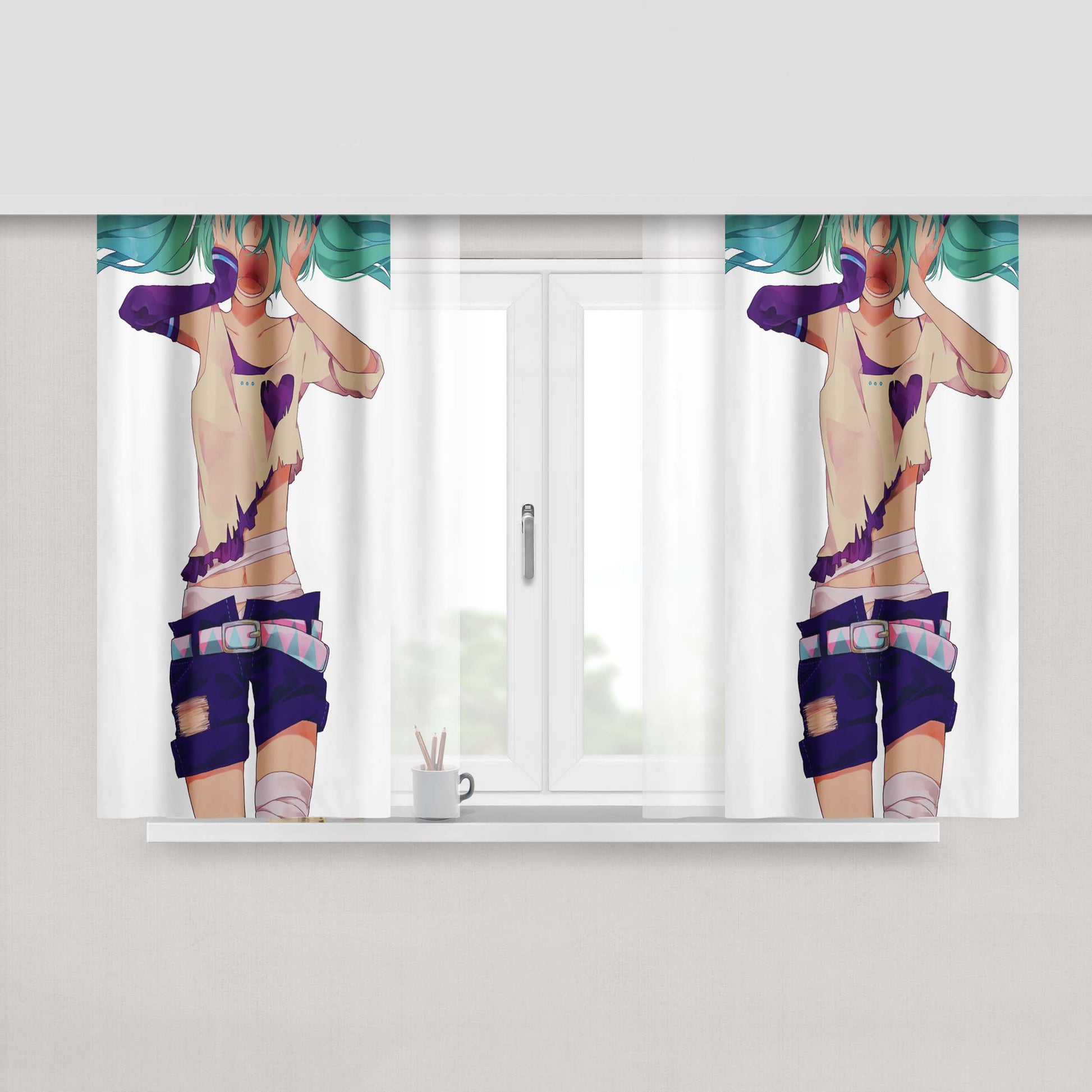 Hatsune Miku Vocaloid Fabric Window Curtains