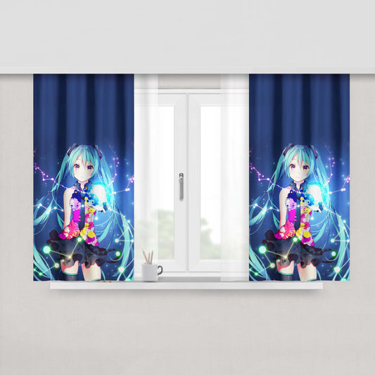 Hatsune Miku Wallpaper Fabric Window Curtains
