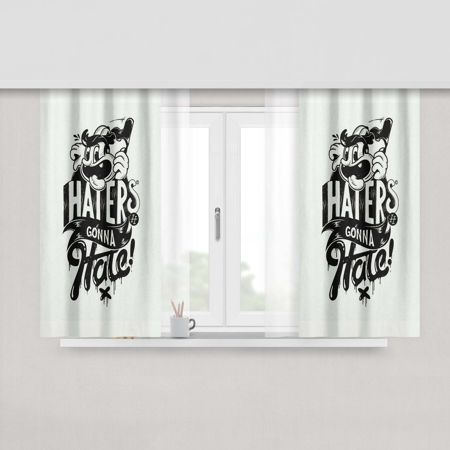 Hatters Gonna Hate Fabric Window Curtains