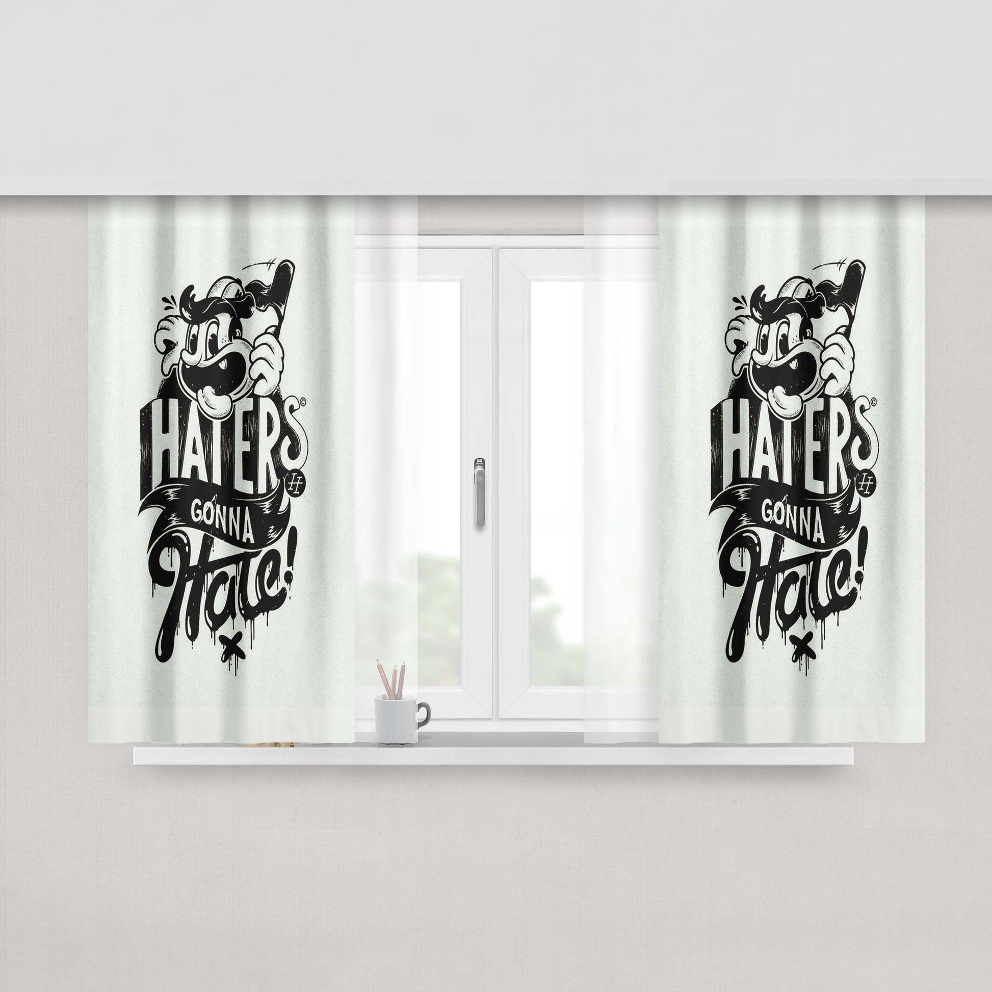 Hatters Gonna Hate Fabric Window Curtains