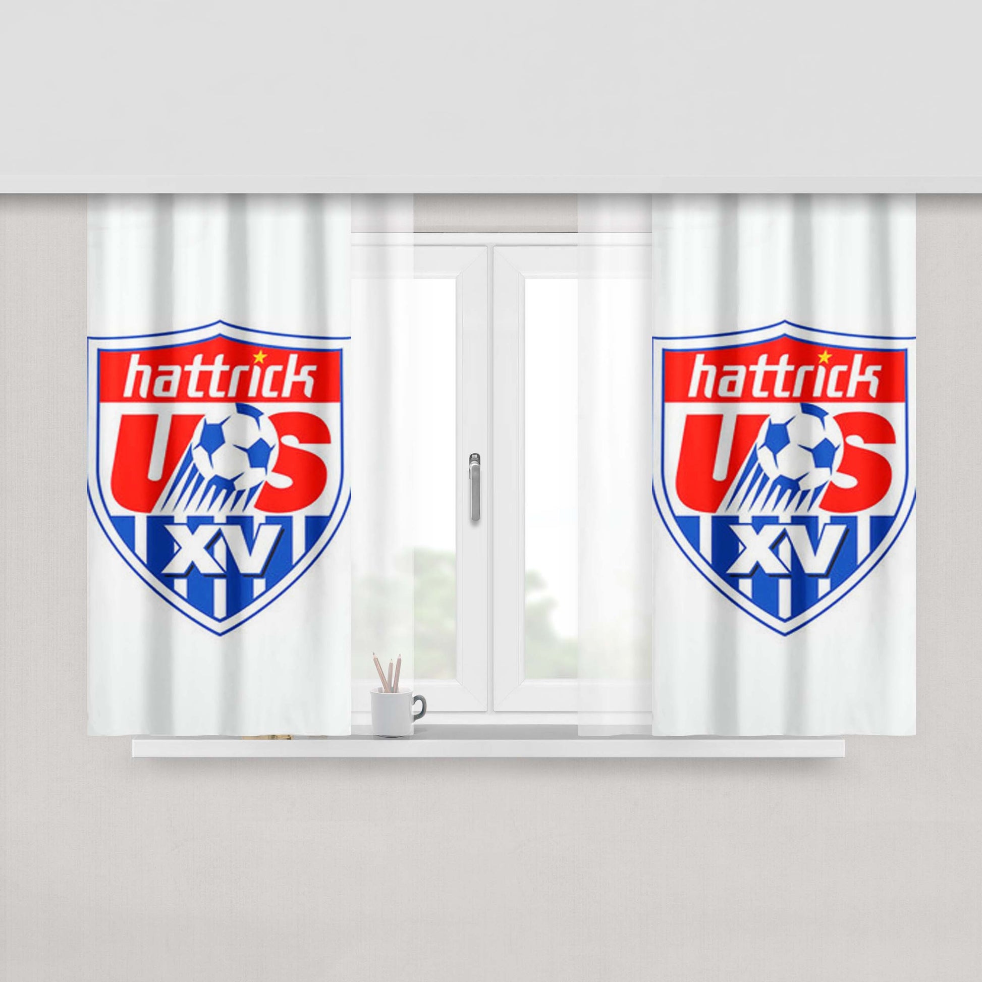 Hattrick Us Xv Logo Fabric Window Curtains