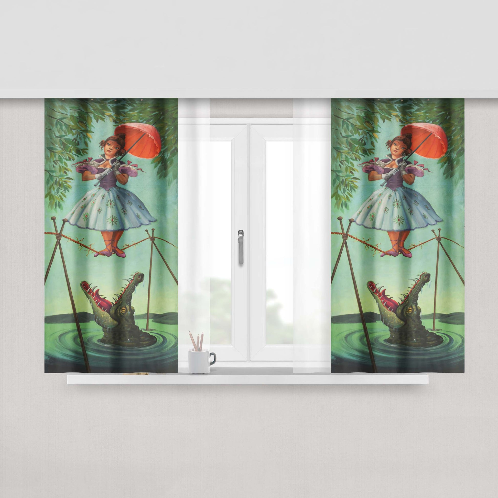 Haunted Mansion Stretching Fabric Window Curtains