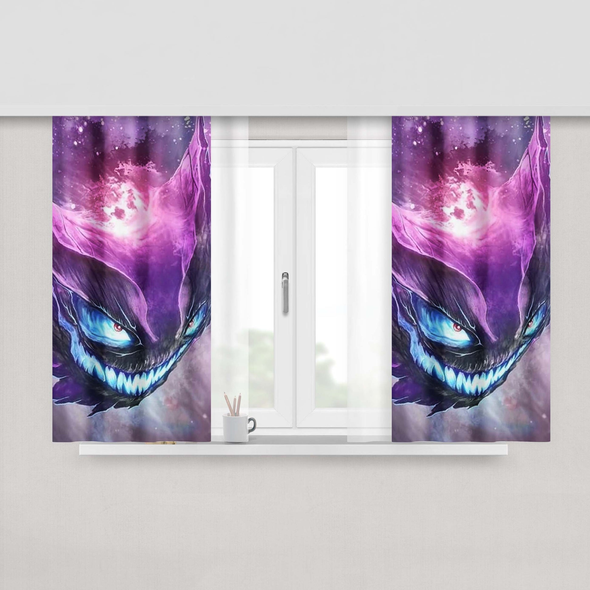 Haunter Ghost Pokemon Art Illustrations Fabric Window Curtains