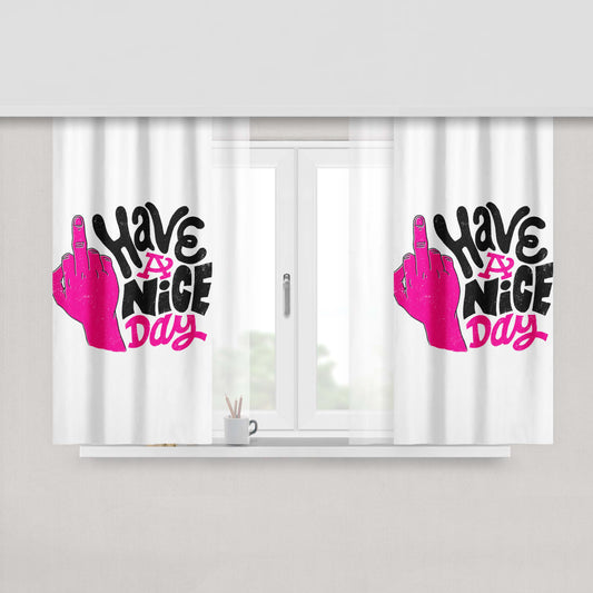 Have A Nice Day Fabric Window Curtains
