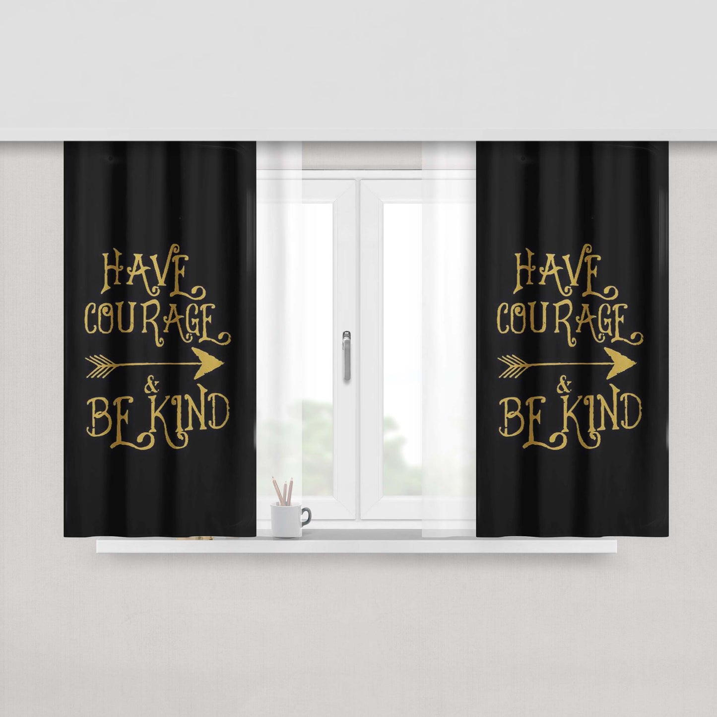Have Courage And Be Kind Cinderella Disney Fabric Window Curtains
