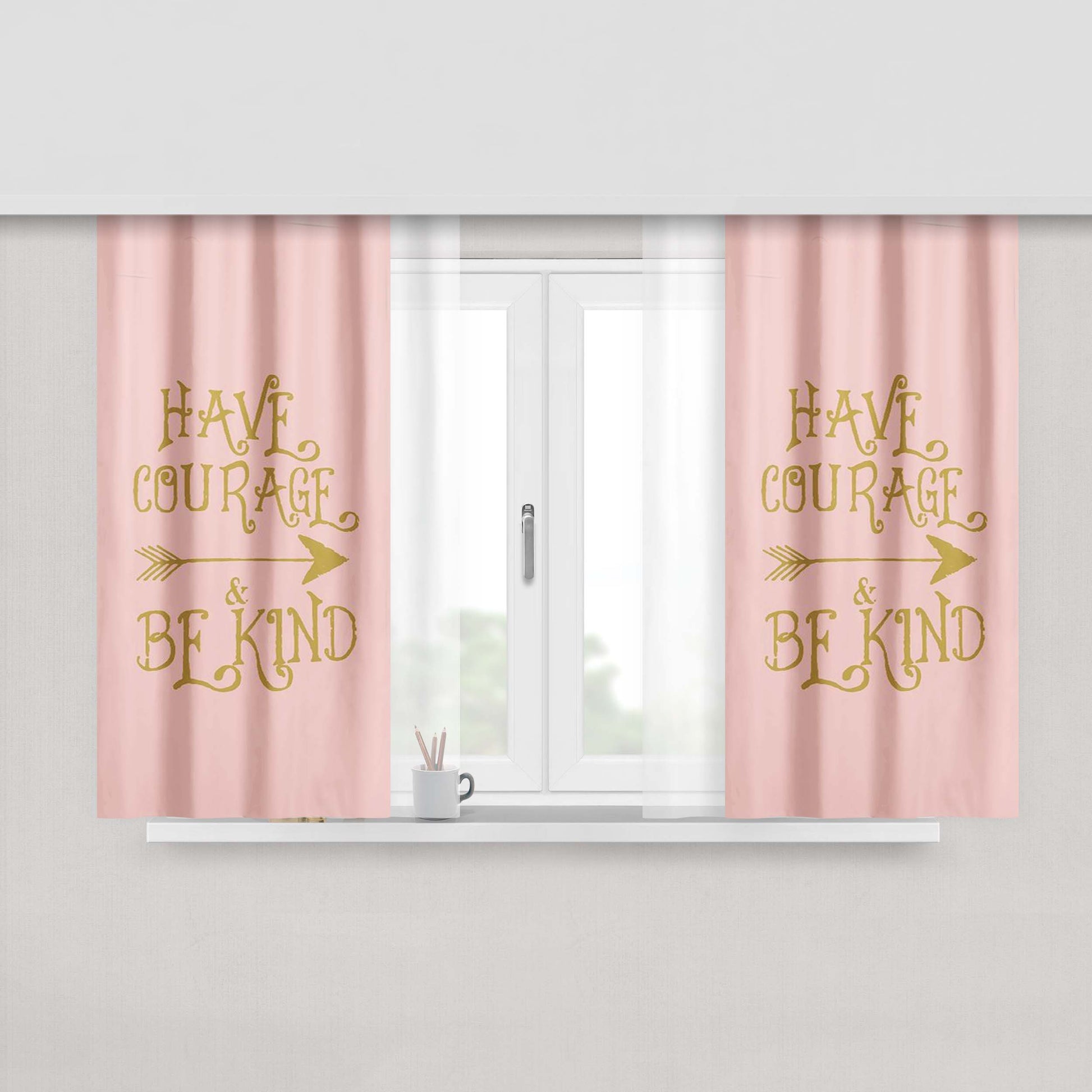 Have Courage And Be Kind Cinderella Fabric Window Curtains