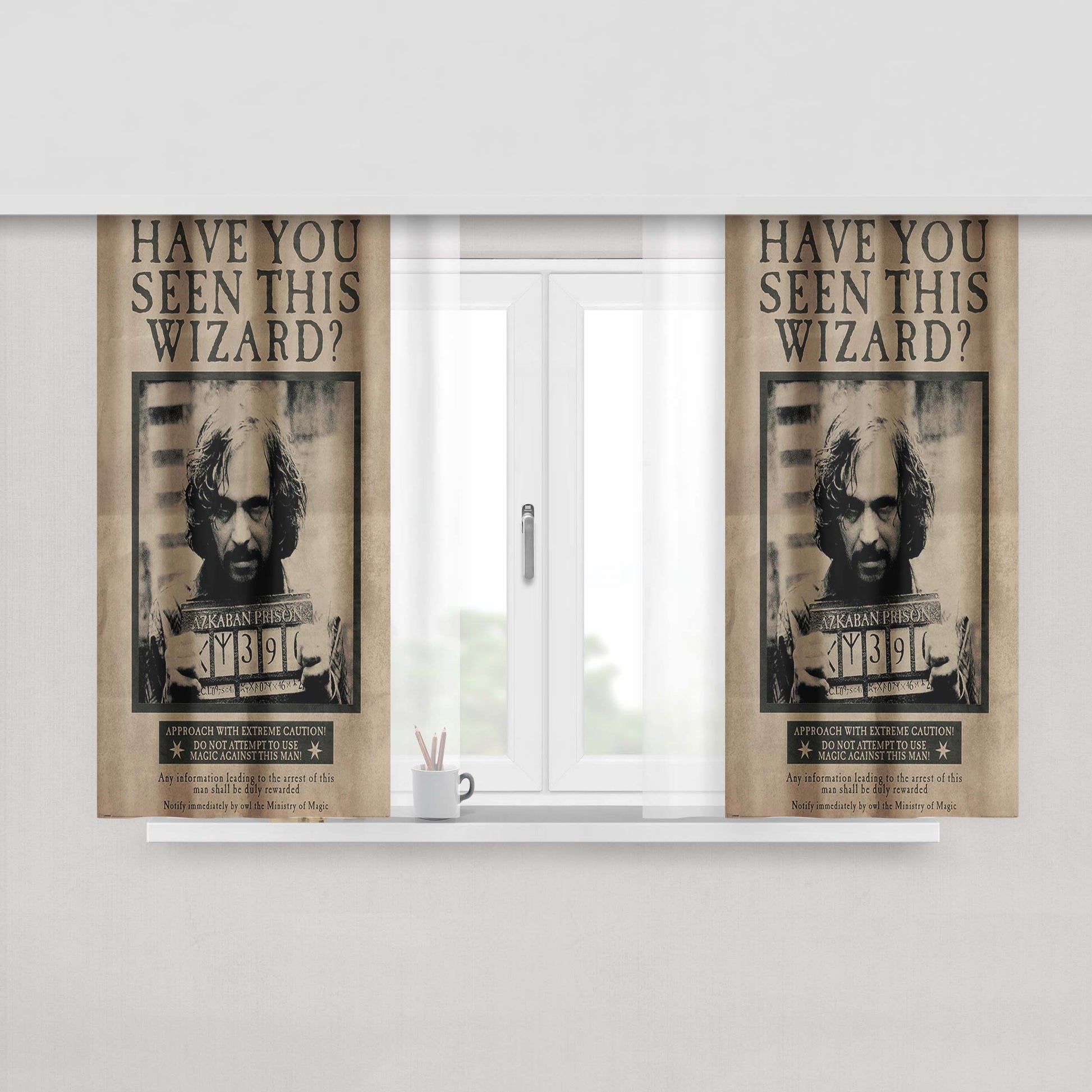 Have You Seen This Wizard Azkaban Prison Harry Potter Sirius Black Wanted Poster Fabric Window Curtains