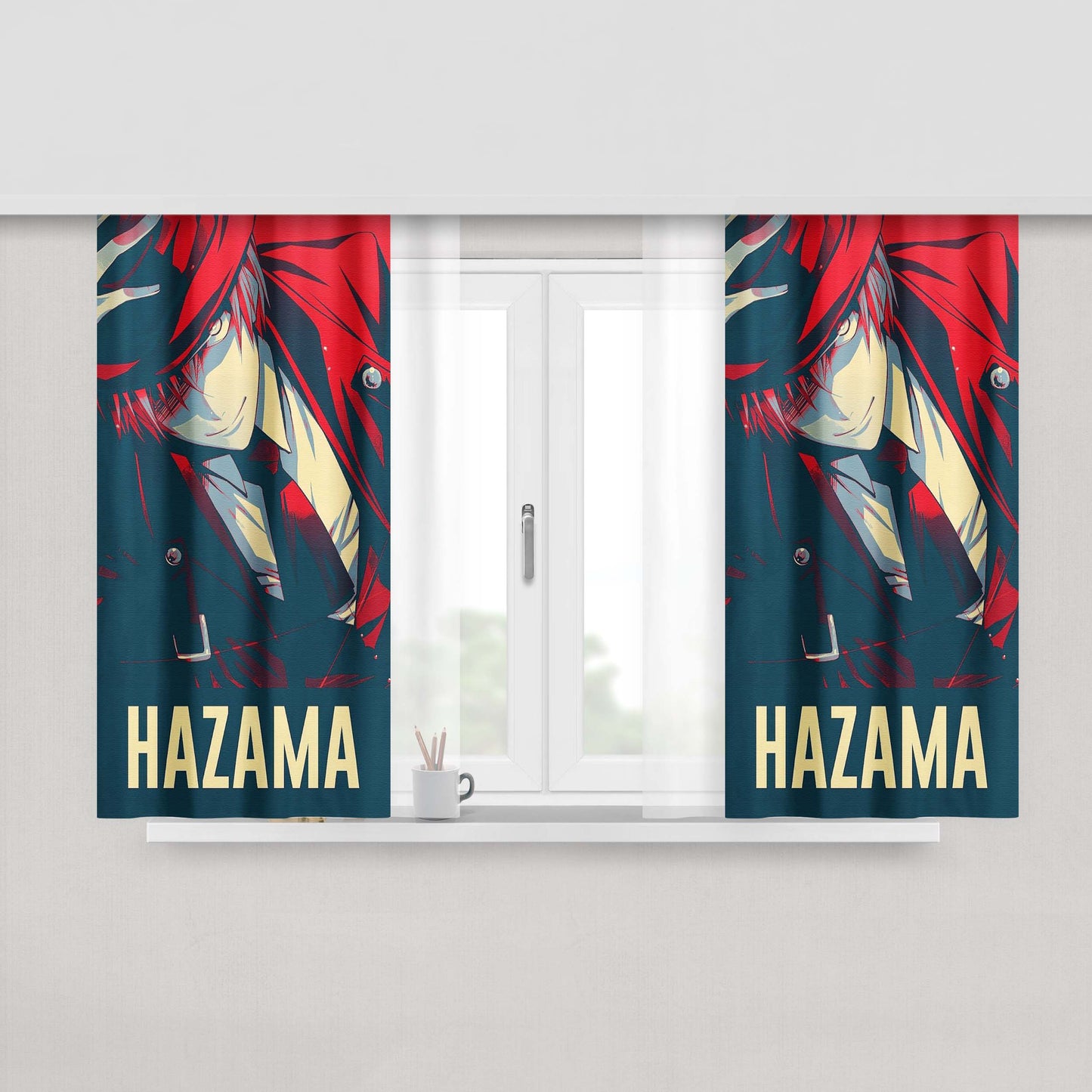 Hazama Blazblue Fabric Window Curtains