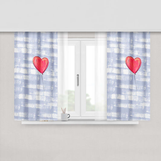 Heart Balloon Fabric Window Curtains