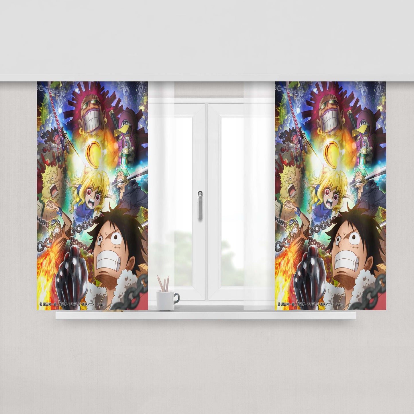 Heart Of Gold One Piece Fabric Window Curtains