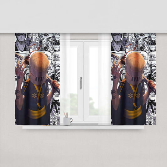Heart Pirates Comics Fabric Window Curtains