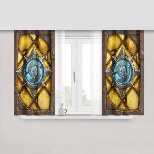 Hearthstone Card Fireside Fabric Window Curtains