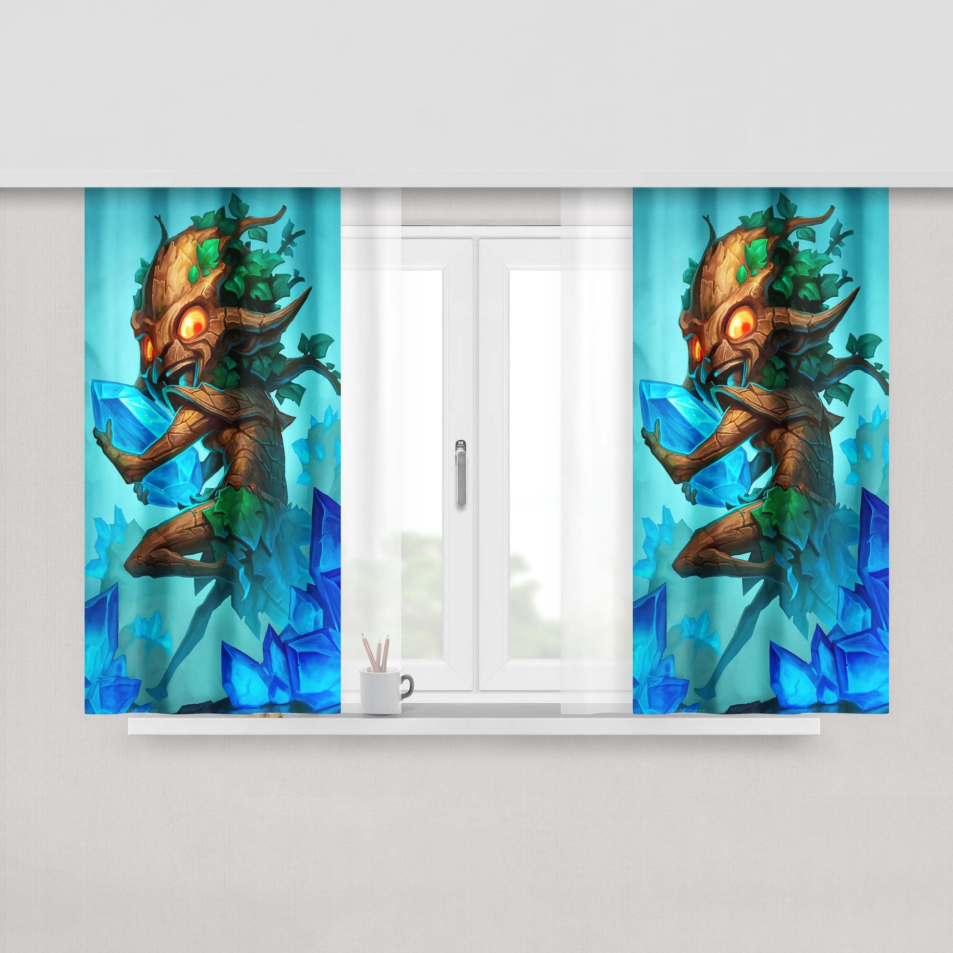 Hearthstone Greedy Sprite Fabric Window Curtains
