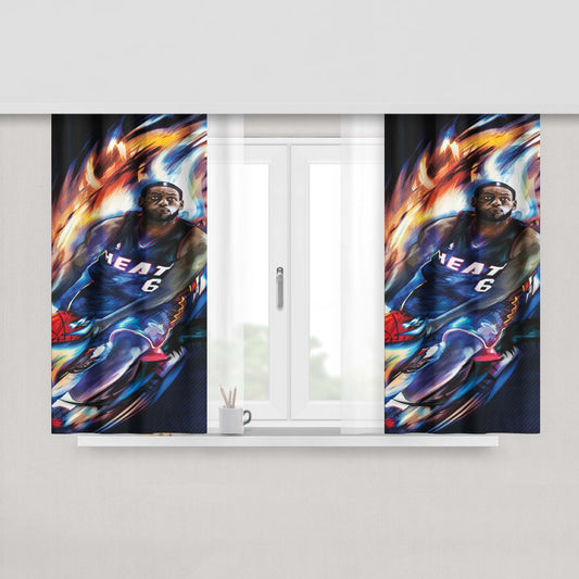 Heat 6 Basket Ball Fabric Window Curtains