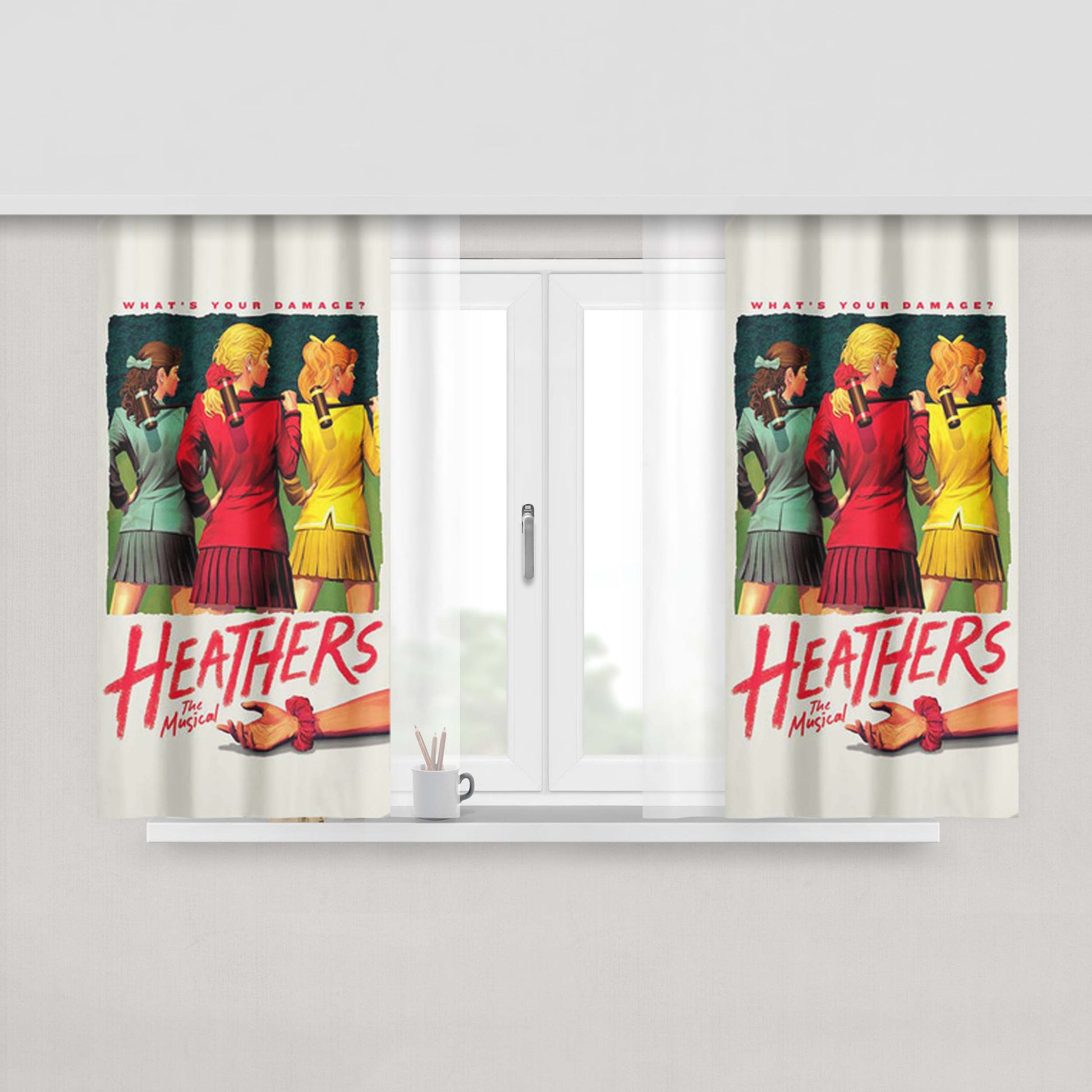 Heathers Broadway Musical Fabric Window Curtains