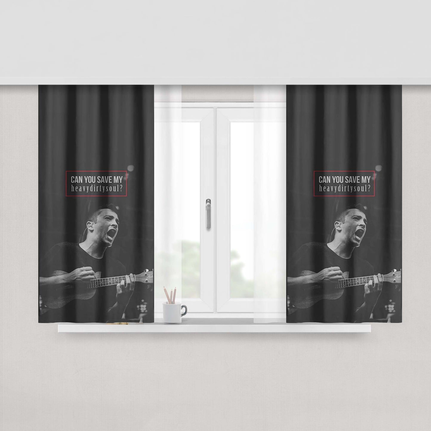 Heavy Dirty Soul Fabric Window Curtains