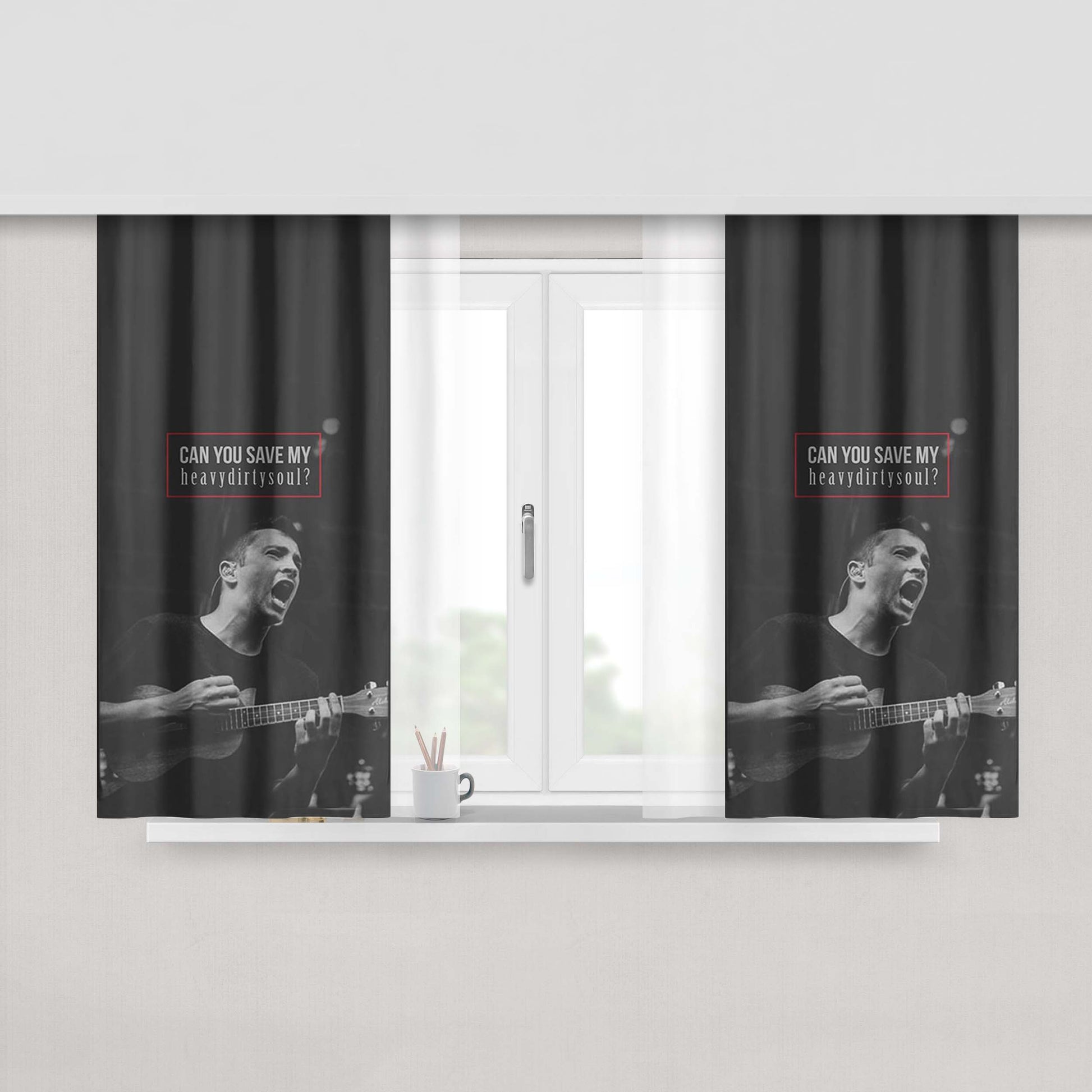 Heavy Dirty Soul Fabric Window Curtains