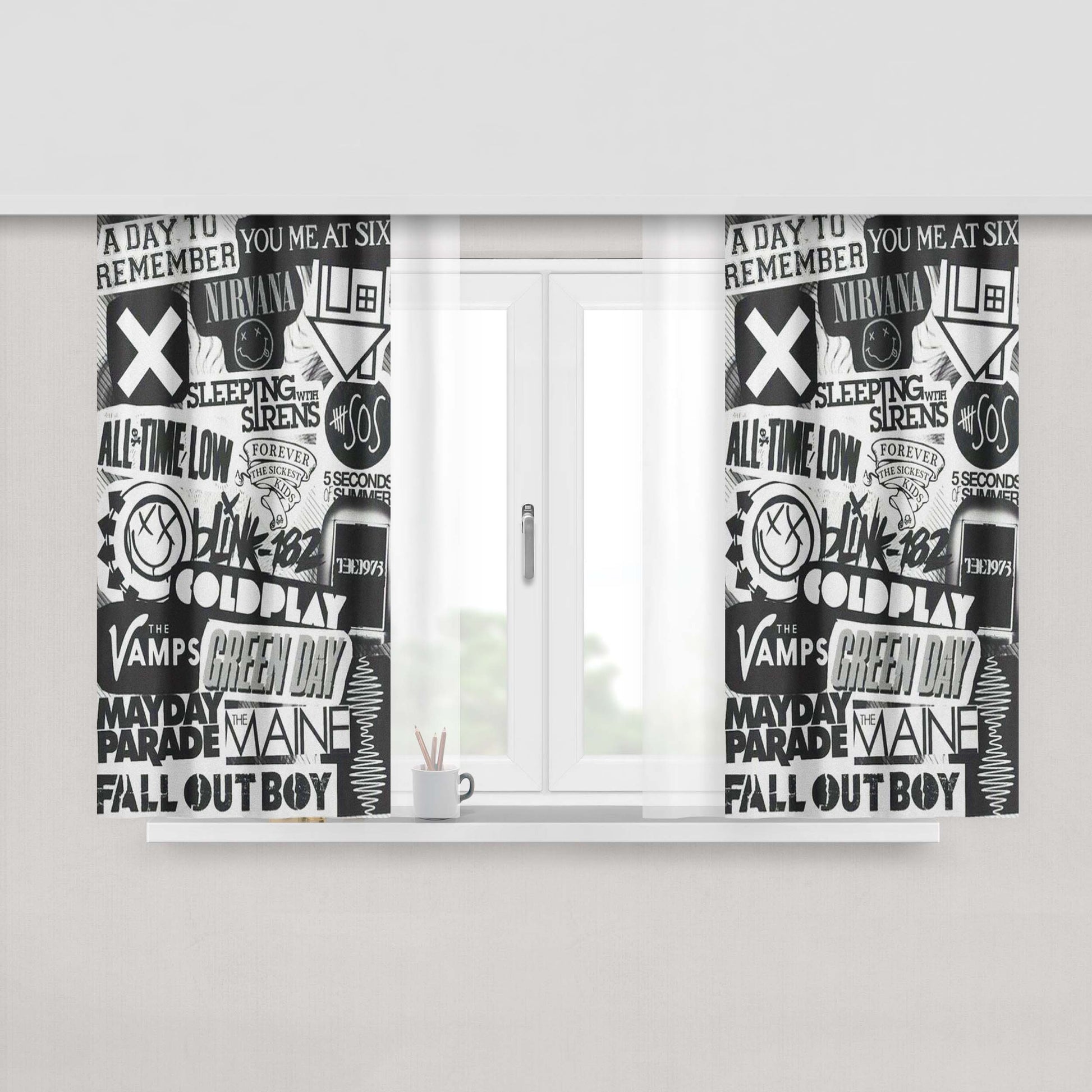 Heavy Metal Rock Band Logo Fabric Window Curtains