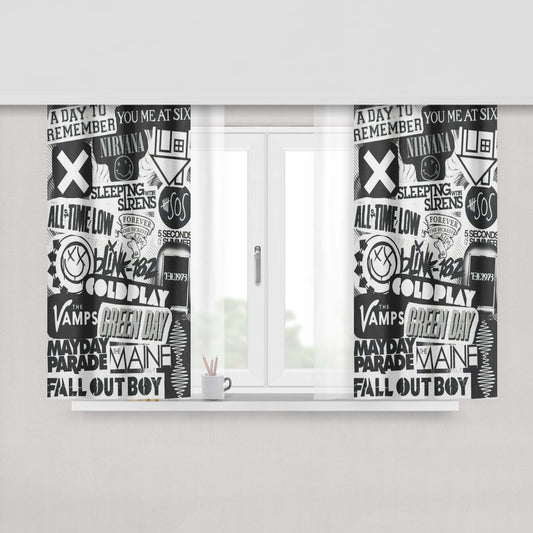Heavy Metal Rock Band Logo Fabric Window Curtains