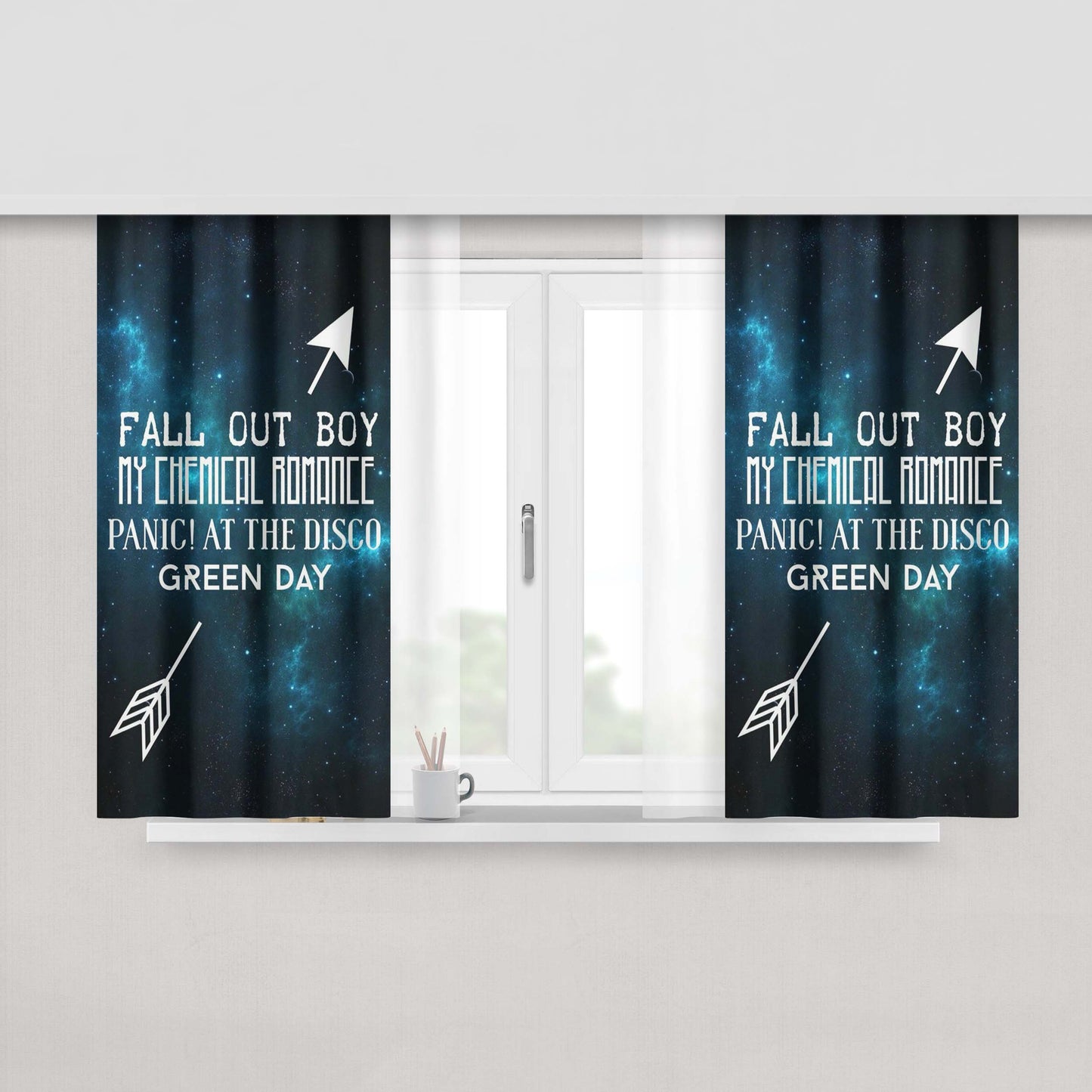 Heavymetal Band Galaxy Fabric Window Curtains