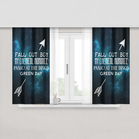 Heavymetal Band Galaxy Fabric Window Curtains