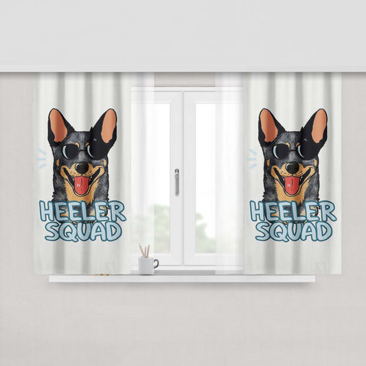 Heeler Squad Fabric Window Curtains