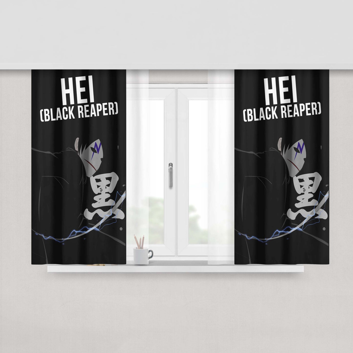 Hei Black Reaper Fabric Window Curtains