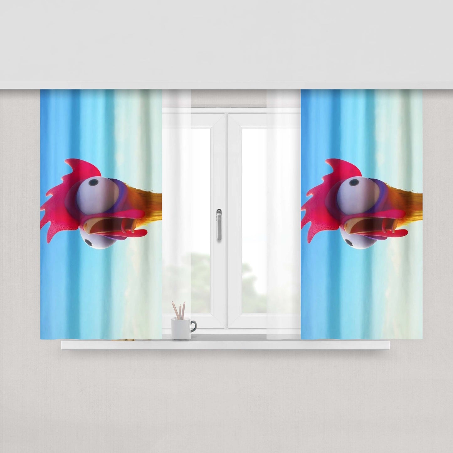 Heihei Scream Fabric Window Curtains