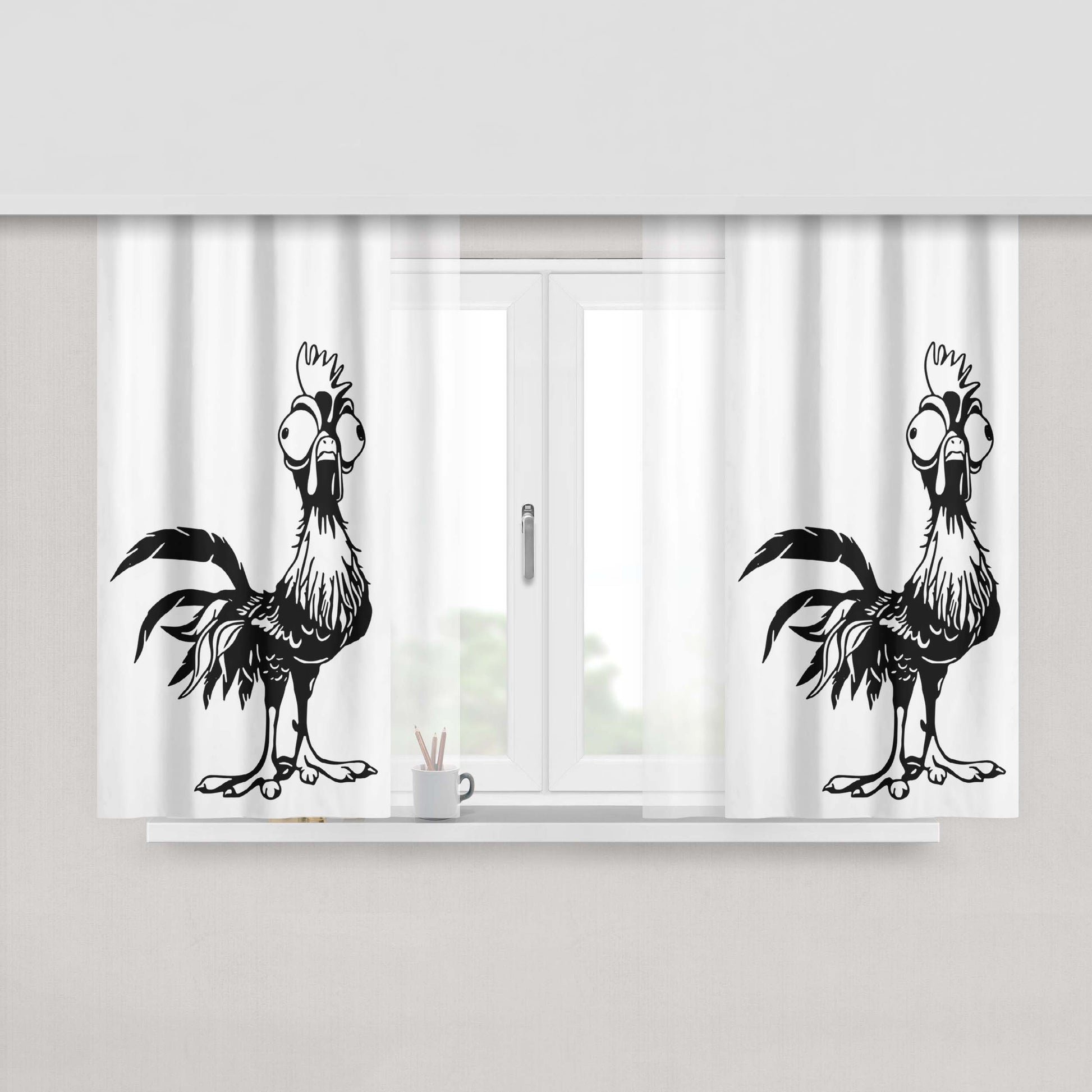 Heihei Silhouette Fabric Window Curtains
