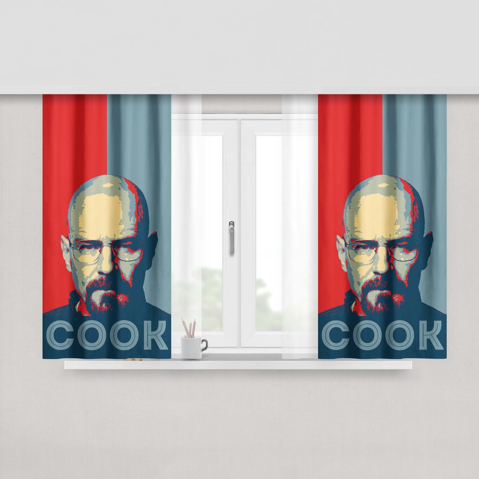 Heisenberg Cook Breaking Bad Fabric Window Curtains
