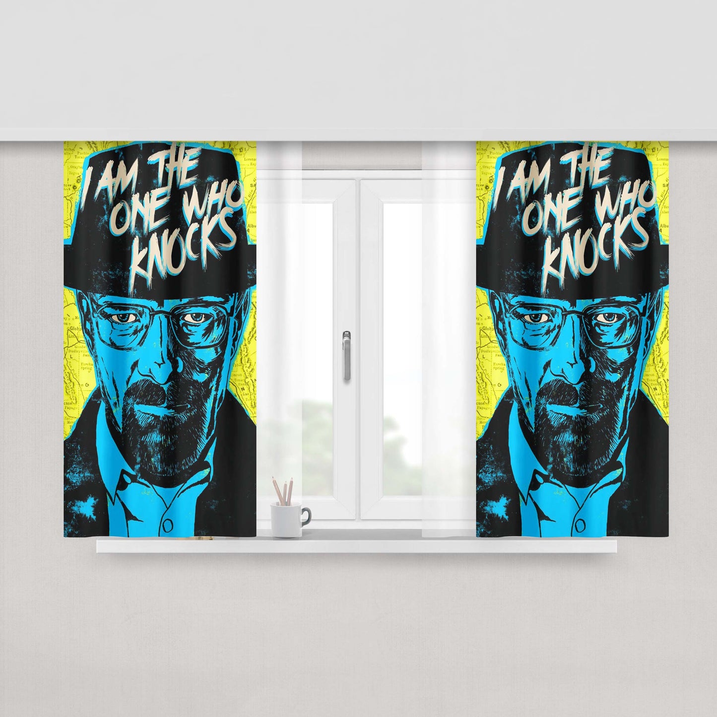 Heisenberg I Am The One Who Knocks Fabric Window Curtains