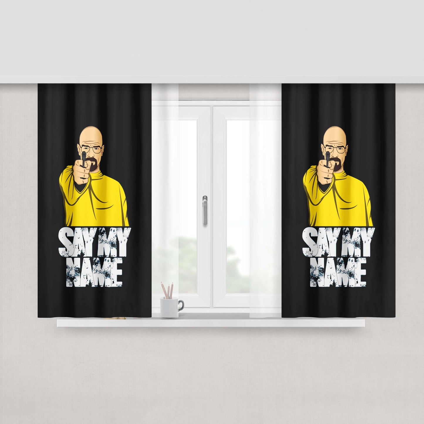 Heisenberg Say My Name Fabric Window Curtains
