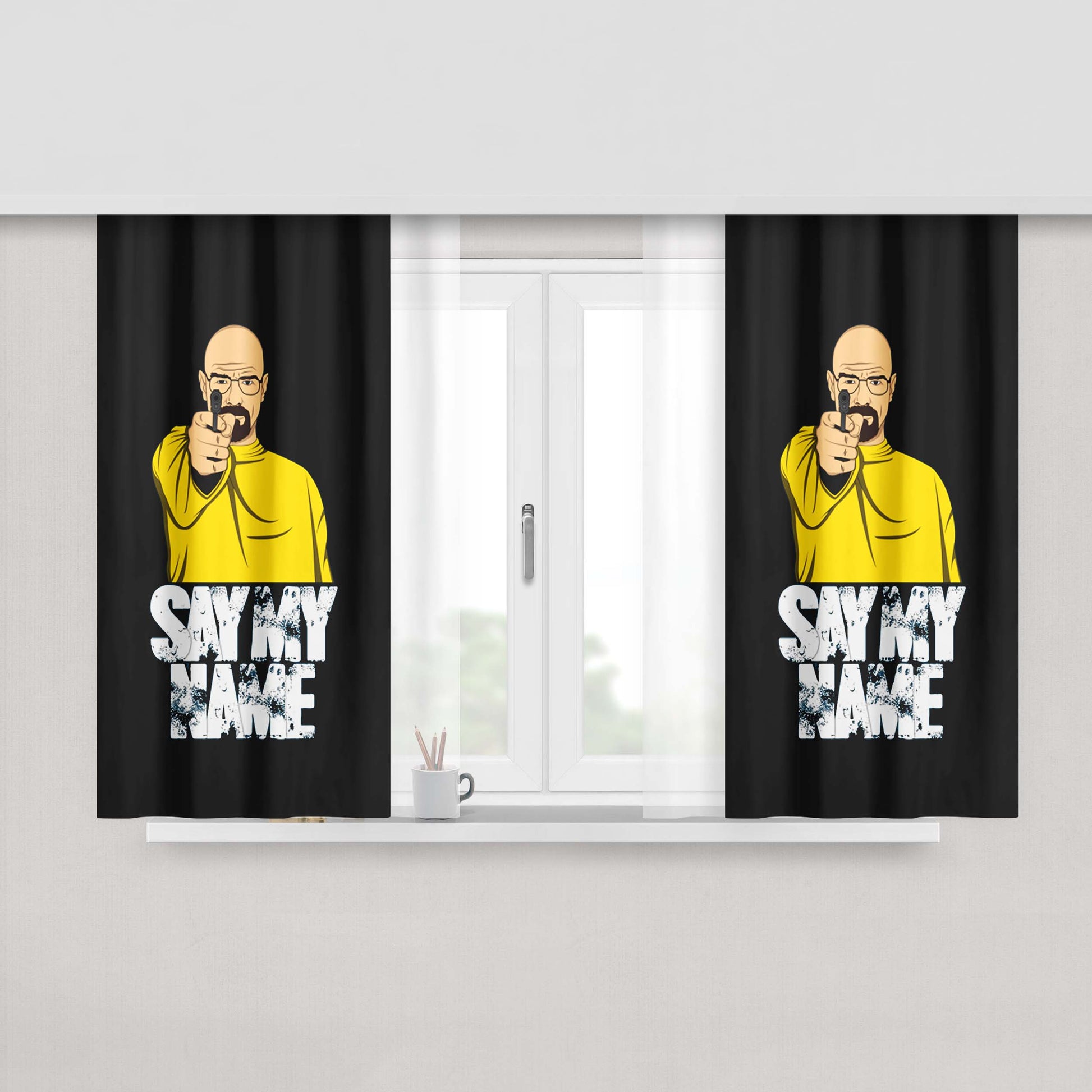 Heisenberg Say My Name Fabric Window Curtains
