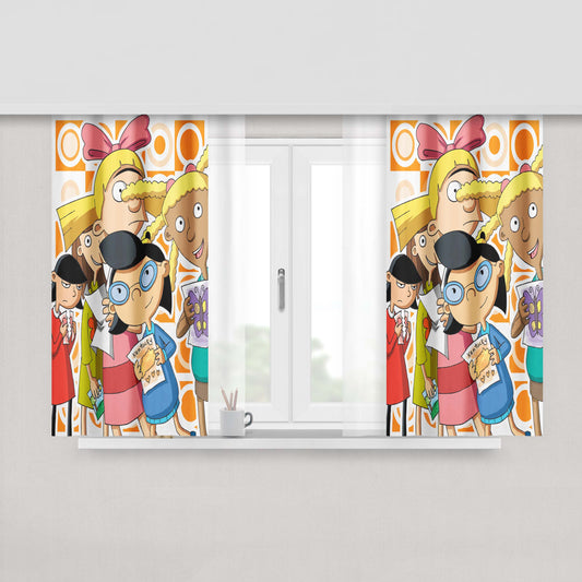 Helga Phoebe Rhonda Hey Arnold Girl Characters Fabric Window Curtains