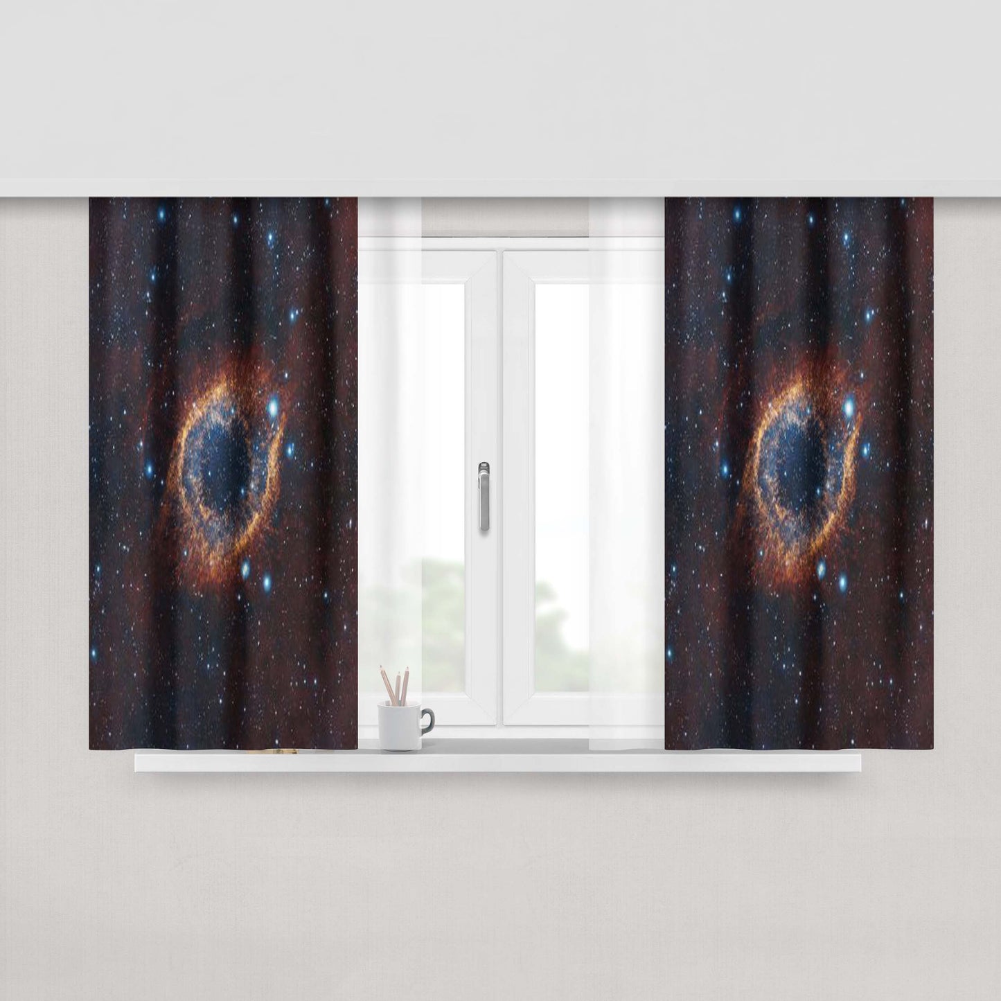 Helix Nebula Fabric Window Curtains