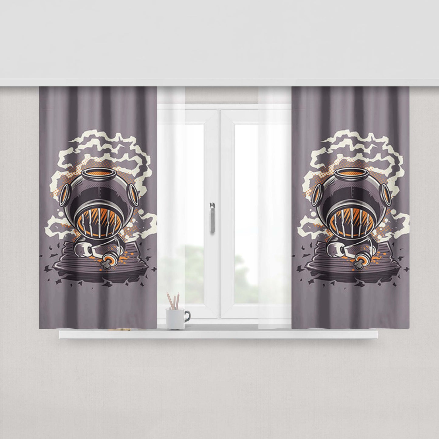 Hell Driver Fabric Window Curtains