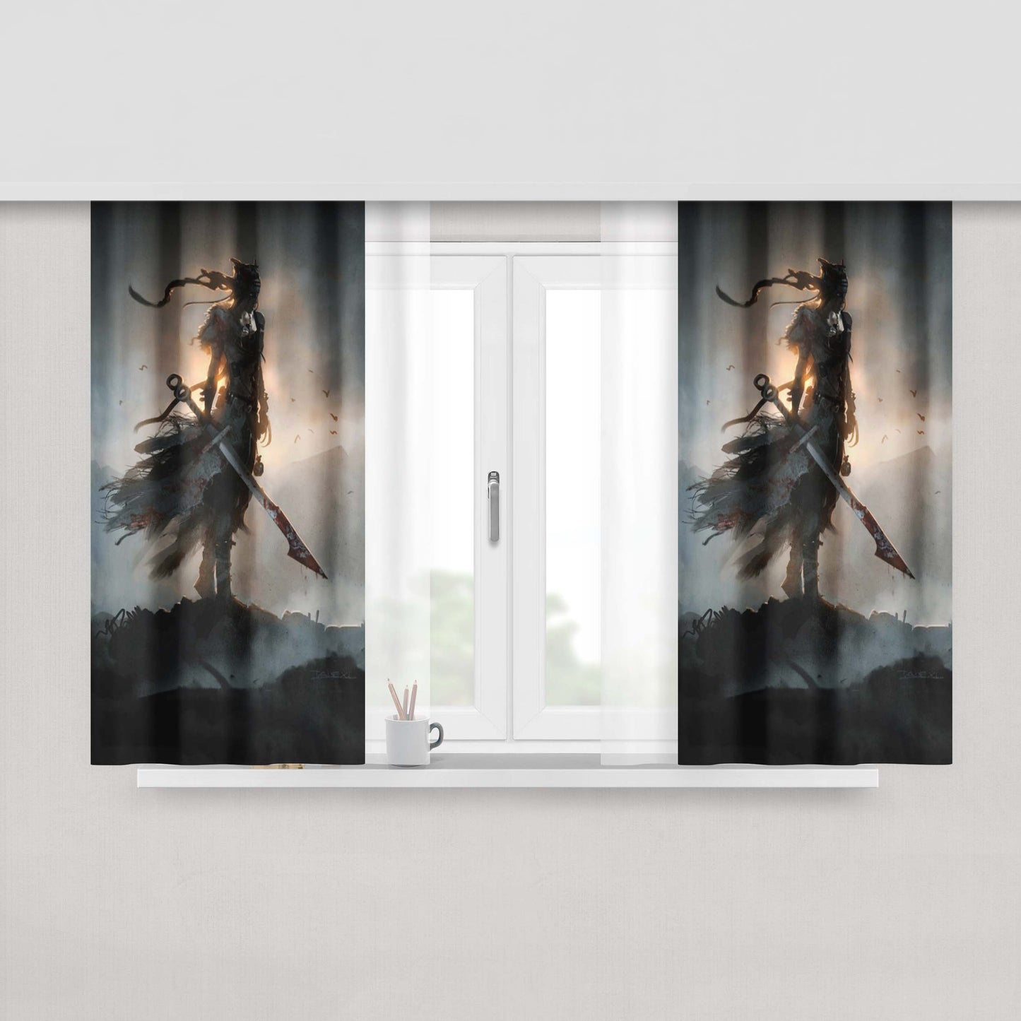Hellblade Fabric Window Curtains