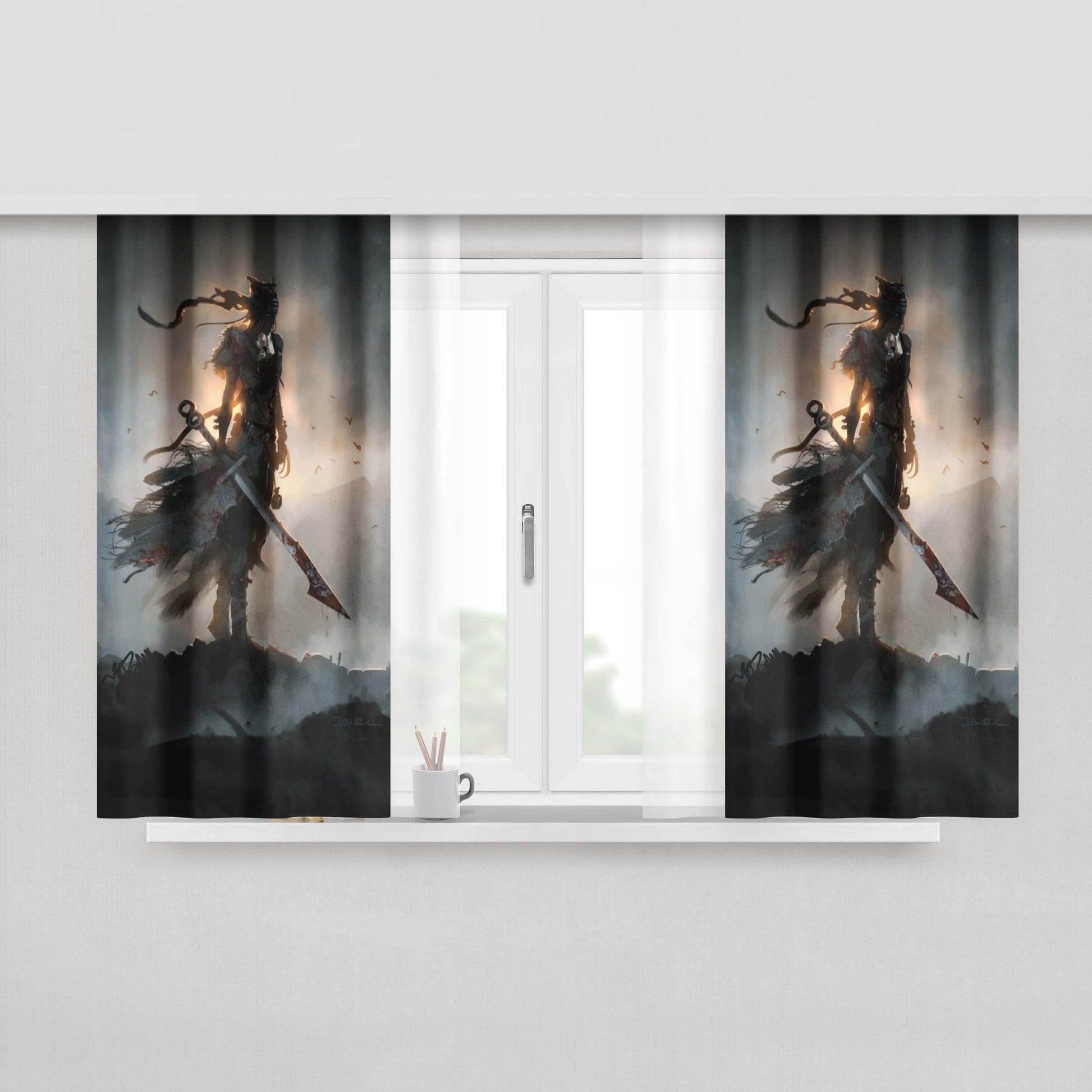 Hellblade Fabric Window Curtains