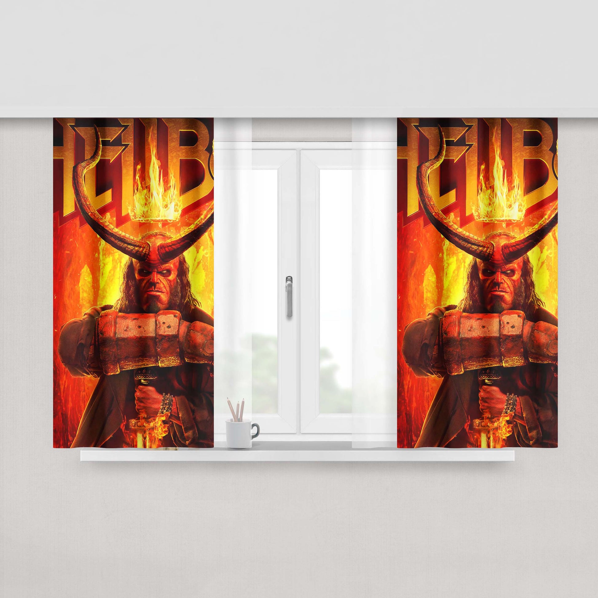 Hellboy Evil Heroes Fabric Window Curtains