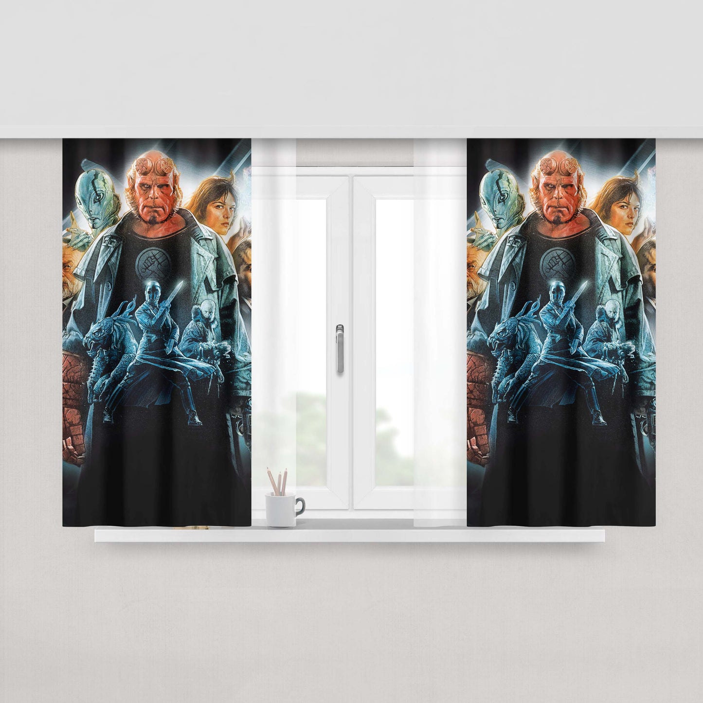 Hellboy Killer Mosnter Fabric Window Curtains