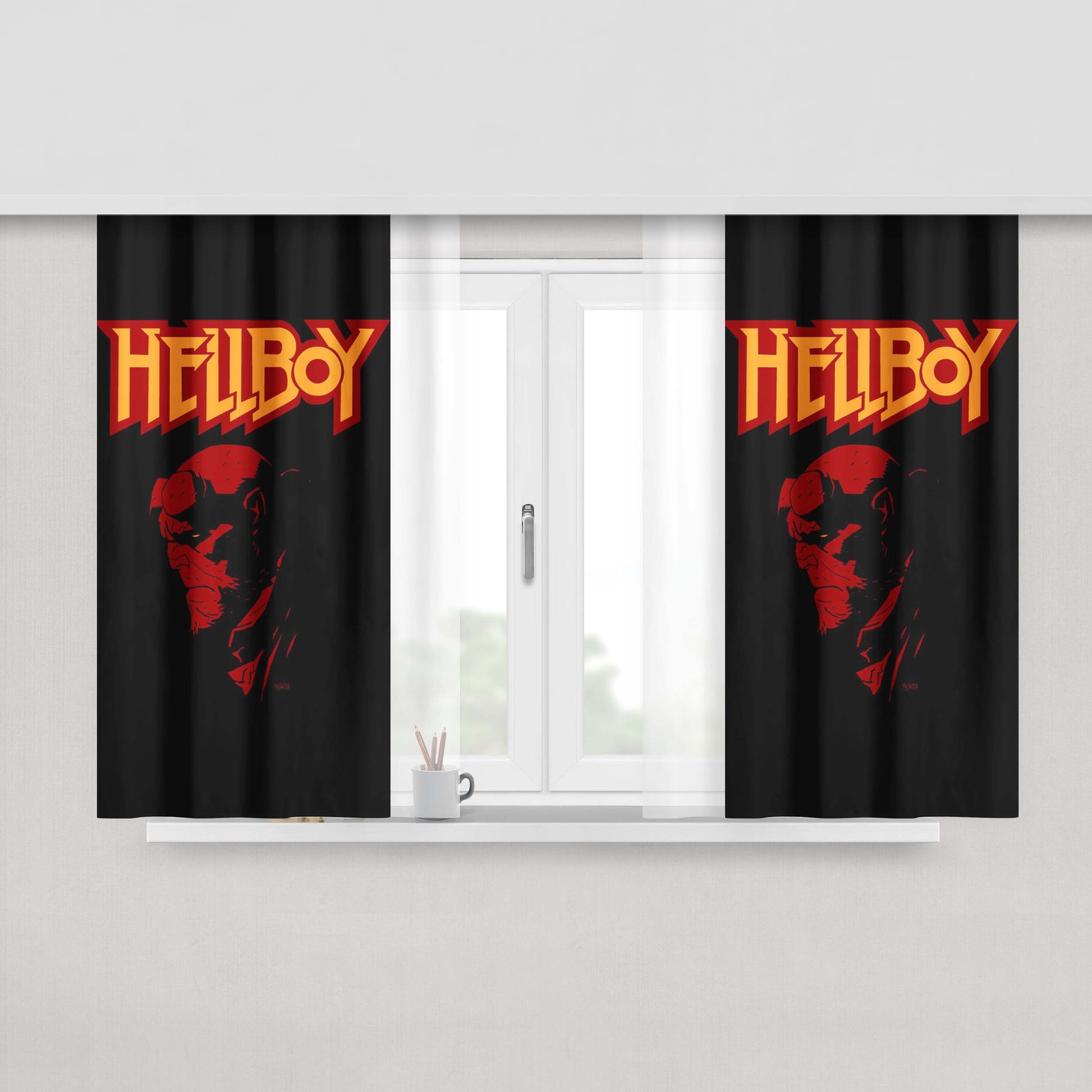 Hellboy Red Man Fabric Window Curtains