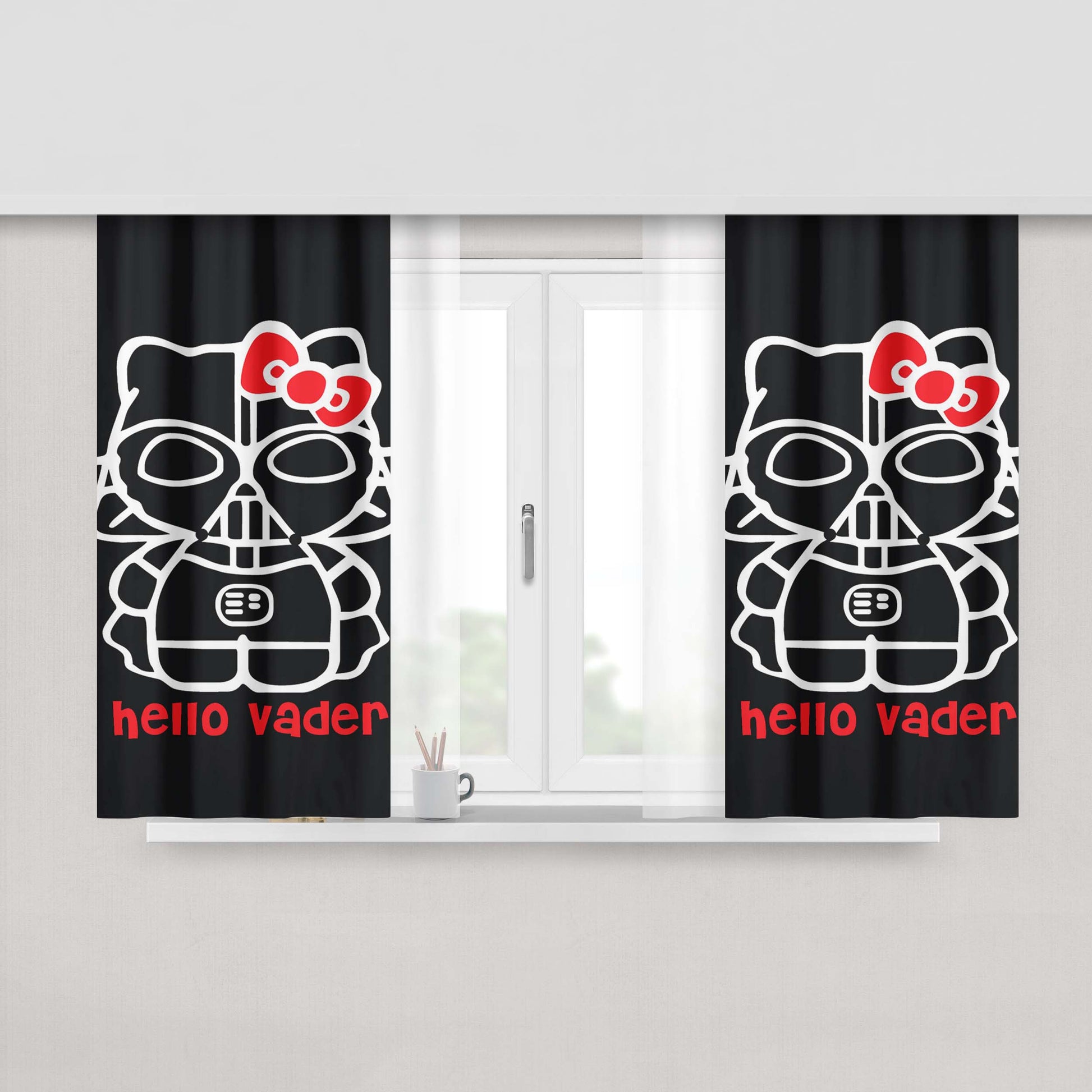 Hello Darth Vader Fabric Window Curtains