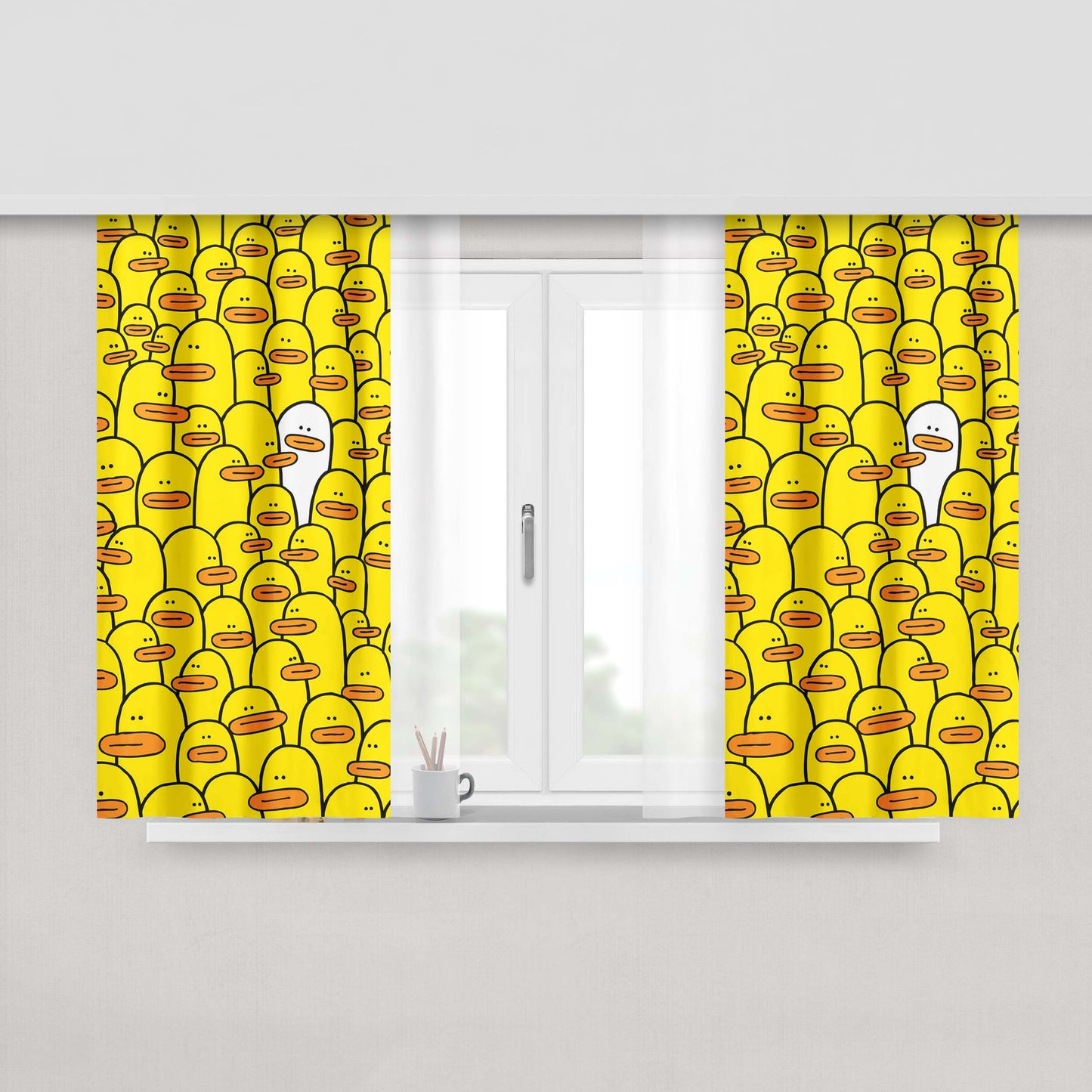 Hello Duck Fabric Window Curtains