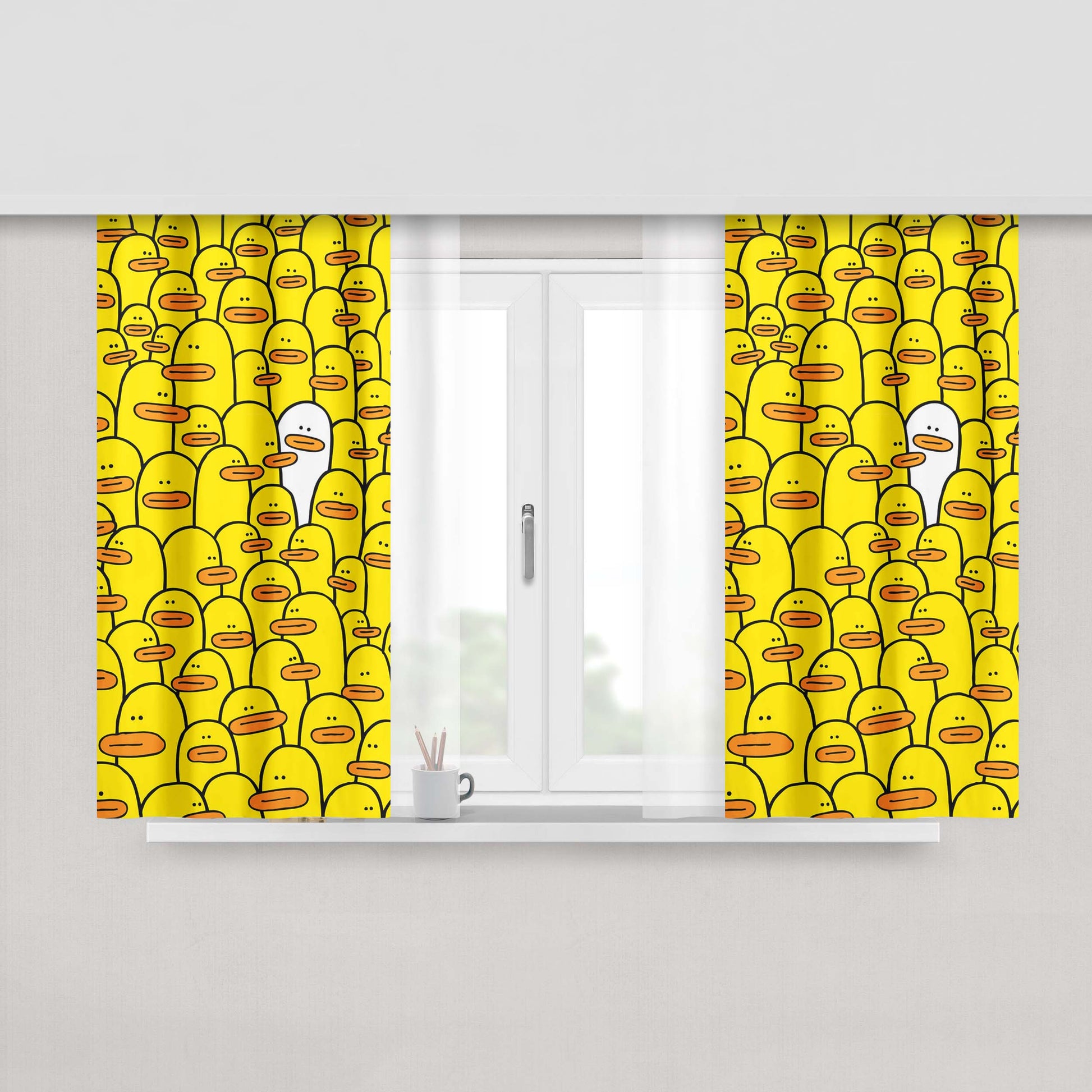Hello Duck Fabric Window Curtains