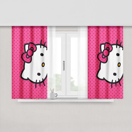 Hello Kitty Cute Fabric Fabric Window Curtains