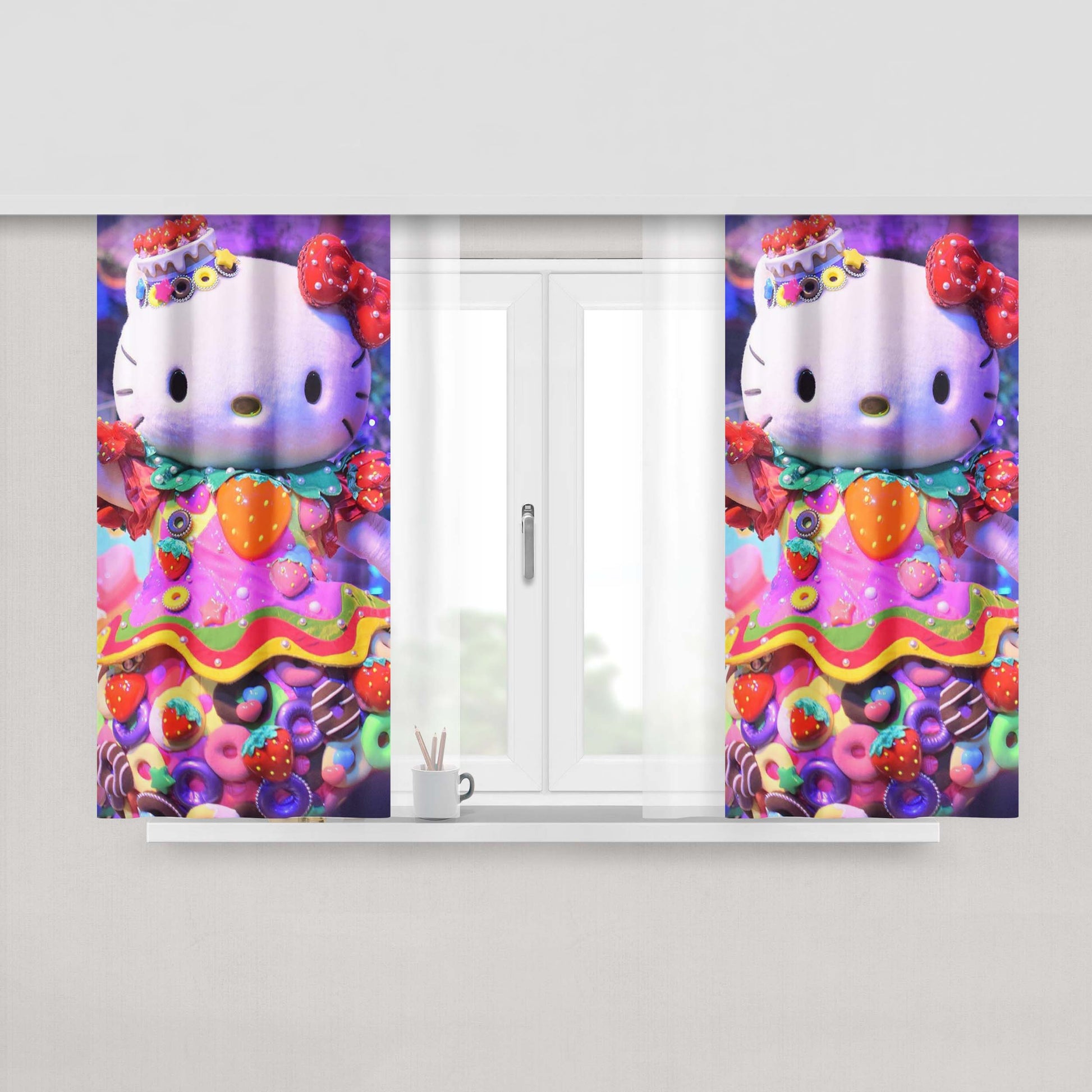 Hello Kitty Doll Costume Fabric Fabric Window Curtains